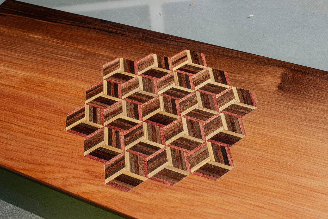 Watercolour River Matai Inlaid board