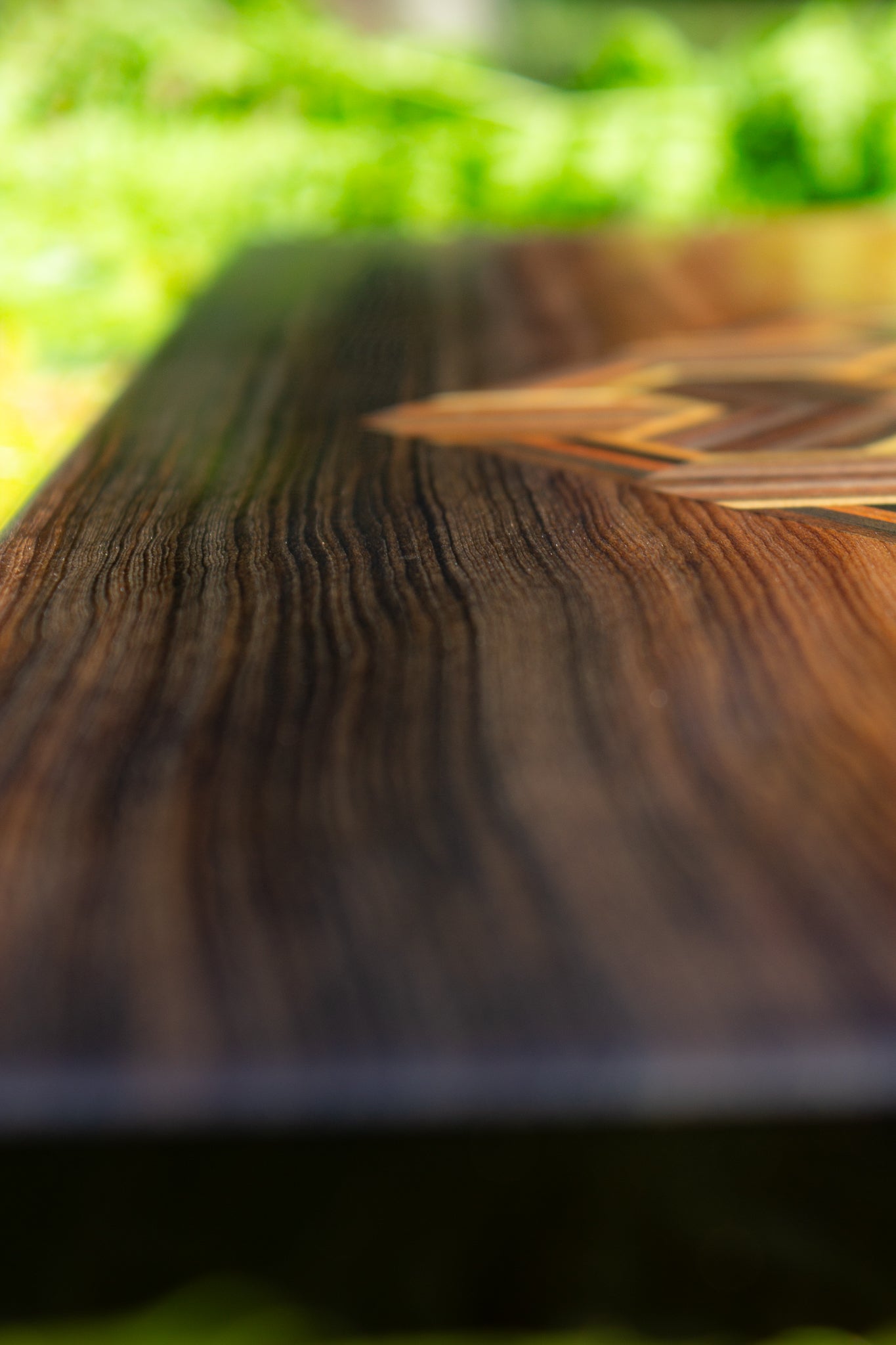 Watercolour River Matai Trapezoidal Inlay - Along the water-coloured grain